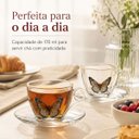 Ver imagem 7 de Jogo 4 Xícaras de Chá Butterfly 170ml com Pires de Vidro e Detalhes Dourados