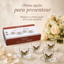 Ver imagem 6 de Jogo 4 Xícaras de Chá Butterfly 170ml com Pires de Vidro e Detalhes Dourados