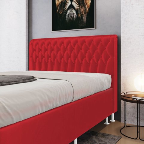 Cabeceira Bellatrix 160 para Cama Box Queen N-033 Veludo Vermelho Aradecor