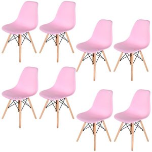 Cadeira Charles Eames Eiffel 130pp Cor:rosa;quantidade:8