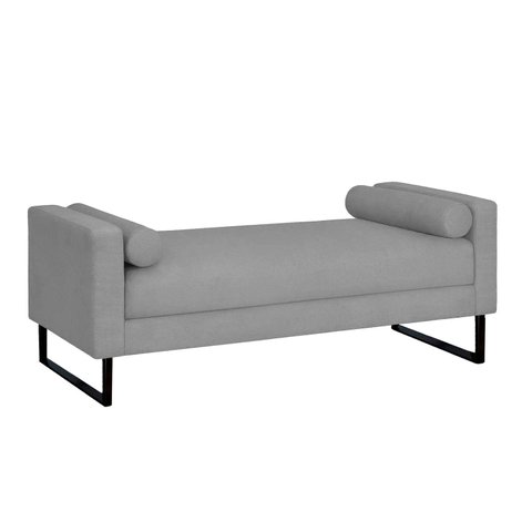 Recamier Berlim Base Metal 1,20m Linho Cinza - Clique Decorações