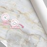 Papel de Parede Painel 3D Mármore Calacata com Bege 2,5M Revestimento Auto Colante Brilho Marmorizado - 4