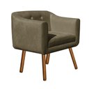 Ver imagem 4 de Kit Sofá Retrô Poltrona Namoradeira 2 Lugares e Poltrona Decorativa Julia Suede Marrom Rato
