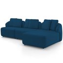 Ver imagem 6 de Sofá 4 Lugares com Chaise Direito Sala Living 288cm Arlo F04 Veludo Azul Marinho - Lyam Decor