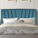 Ver imagem 1 de Painel Estofada Bélgica 100cm Solteiro para Cama Box Quarto Suede Azul Turquesa - Gat Magazine