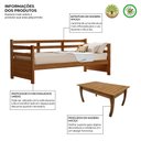 Ver imagem 2 de Kit Sofá Cama Enjoy Mona Madeira Maciça com Mesa de Centro Polo em Madeira Maciça Freijo