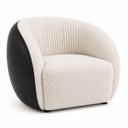 Ver imagem 4 de Poltrona Anan Orgânica Bouclé Luxo Sala Recepção Escritório:Bouclê/Courino Sintético/ Off White Deta