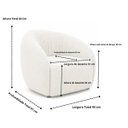 Ver imagem 6 de Poltrona Anan Orgânica Bouclé Luxo Sala Recepção Escritório:Bouclê/Courino Sintético/ Off White Deta