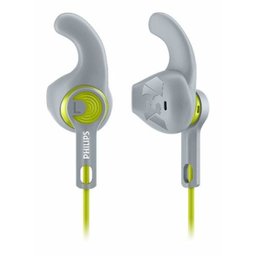 Fone de Ouvido Esporte Actionfit Philips Shq1300Lf - Cinza com Verde - 1 Fone de Ouvido Esporte Actionfit Philips Shq1300Lf - Cinza com Verde - 1