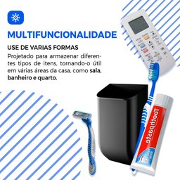 Porta Controle Universal: Suporte de Parede Multiuso para Tv e Ar Condicionado - Preto - 7