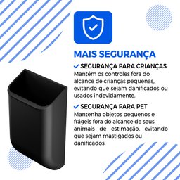 Porta Controle Universal: Suporte de Parede Multiuso para Tv e Ar Condicionado - Preto - 6