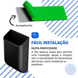Porta Controle Universal: Suporte de Parede Multiuso para Tv e Ar Condicionado - Preto - 5
