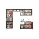 Ver imagem 1 de Cozinha Fit 4 Peças com Balcão 120cm Amendoa / Arezzo - Nicioli
