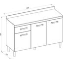 Ver imagem 4 de Cozinha Fit 4 Peças com Balcão 120cm Amendoa / Arezzo - Nicioli