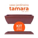 Ver imagem 2 de Kit Vaso e Prato Jardineira Tamara Café 60 Terrano