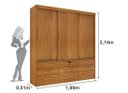 Ver imagem 3 de Guarda Roupa Casal 3 Portas 9 Gavetas - Chicago-Cinamomo - Tcil Móveis