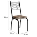 Ver imagem 4 de Kit 2 Cadeiras Aço Carbono Tubular Metálica Acabamento D-25 Luana Preto/rattan