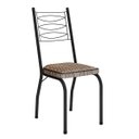 Ver imagem 2 de Kit 2 Cadeiras Aço Carbono Tubular Metálica Acabamento D-25 Luana Preto/rattan
