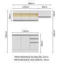 Ver imagem 4 de Armário de Cozinha Compacta 100% MDF 180cm Branco Smart Madesa 03