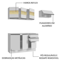 Armário de Cozinha Compacta 100% MDF 180cm Branco Smart Madesa 03 - 5