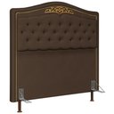 Ver imagem 1 de Cabeceira Cama Box Casal Queen 160cm Imperial J02 Suede Chocolate - Mpozenato