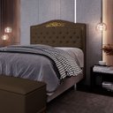 Ver imagem 2 de Cabeceira Cama Box Casal Queen 160cm Imperial J02 Suede Chocolate - Mpozenato