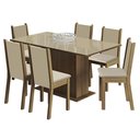 Ver imagem 3 de Conjunto Sala de Jantar Madesa Moscou Plus Mesa Tampo de Vidro 6 Cadeiras - Rustic/crema/sintbege