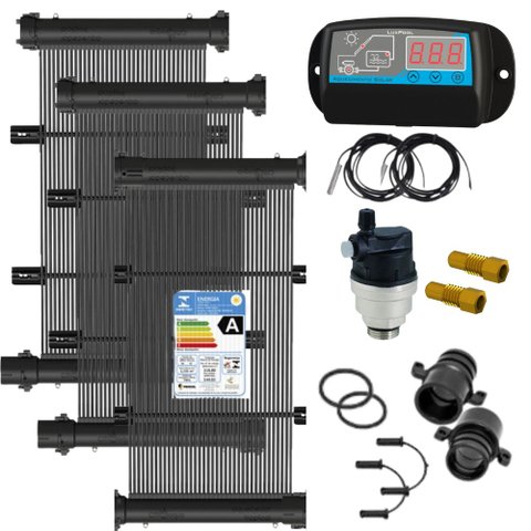 Kit Aquecedor Solar para Piscinas de até 06m² ou até 08 mil litros TekSol com Controlador