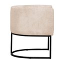 Ver imagem 4 de Kit 2 Poltronas Reforçada Decorativa Sala Gabriela Base Ferro Preta Suede Bege