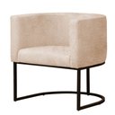 Ver imagem 3 de Kit 2 Poltronas Reforçada Decorativa Sala Gabriela Base Ferro Preta Suede Bege