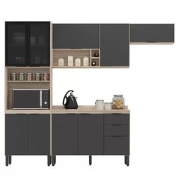Cozinha Modulada Firenze FI0006 Avena Grafito - Demóbile - 2