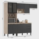 Ver imagem 5 de Cozinha Modulada Firenze FI0006 Avena Grafito - Demóbile