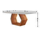 Ver imagem 3 de Mesa de Jantar 180cm x 80cm Tampo Madeira com Vidro Sarah Marrom/Cinamomo Imbuia/Laqueado Off White