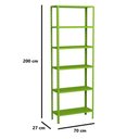 Ver imagem 2 de Estante Aço 6 Prateleiras Livros Cozinha Quarto Eaf013 Verde
