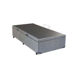 Cama Box Baú Solteiro Chenille Chumbo - 088x188 - 2