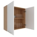 Ver imagem 3 de Armário Aéreo para Cozinha 80cm 2 Portas Freijó Branco Cz3115