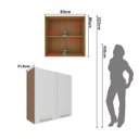 Ver imagem 4 de Armário Aéreo para Cozinha 80cm 2 Portas Freijó Branco Cz3115
