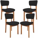 Ver imagem 1 de Kit 04 Cadeiras para Sala de Jantar Cozinha Living Estofada Dara L02 Suede Preto - Lyam Decor