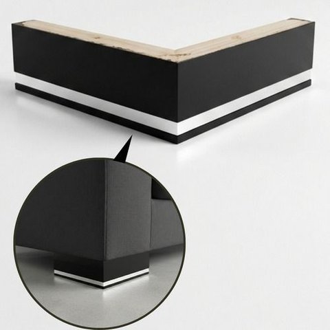 Kit C/ 4 Pés Cantoneira Madeira Maciça C/ Aplique P/ Sofá Tabaco