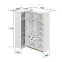 Ver imagem 4 de Guarda Roupa de Canto Porta de Correr com Espelho 3 Portas Spacios Belmax:branco