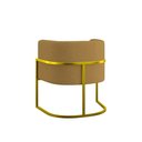 Ver imagem 6 de Kit 2 Poltronas + Sofá 2 Lugares Base de Metal Gold Balaqui Capuccino