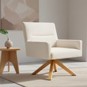 Ver imagem 2 de Poltrona Lykke Giratória Giromad Bouclé Off White - Sallar Home