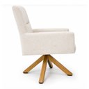 Ver imagem 6 de Poltrona Lykke Giratória Giromad Bouclé Off White - Sallar Home