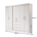 Ver imagem 4 de Guarda-roupa Casal Joaquina 6 Portas 3 Gavetas 100% Mdf Branco New - Pnr Móveis