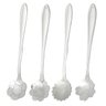 Colher Colherzinha Café Chá Formato Flor Inox Prata 4 peças - 1
