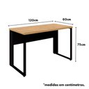Ver imagem 3 de Mesa Escrivaninha Industrial 120cm X 60cm Pé Metal Mac Pr F5 Cor:macadâmia com Preto