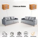 Ver imagem 6 de Sofá 3x2 Lugares Leona Bom Pastor Linho Cinza