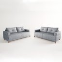 Ver imagem 2 de Sofá 3x2 Lugares Leona Bom Pastor Linho Cinza