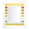 Espelho Decorativo com Moldura Branca e Várias Cores Ao Fundo Rústico com Bisotê 102x156cm - 1