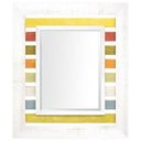 Ver imagem 1 de Espelho Decorativo com Moldura Branca e Várias Cores Ao Fundo Rústico com Bisotê 102x156cm